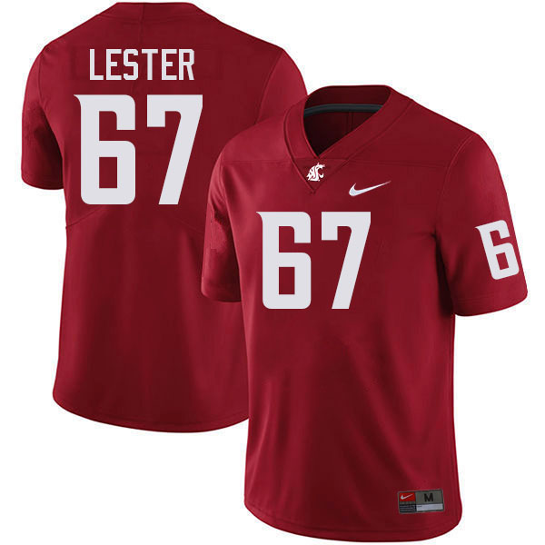 Men #67 Jonny Lester Washington State Cougars College Football Jerseys Stitched-Crimson